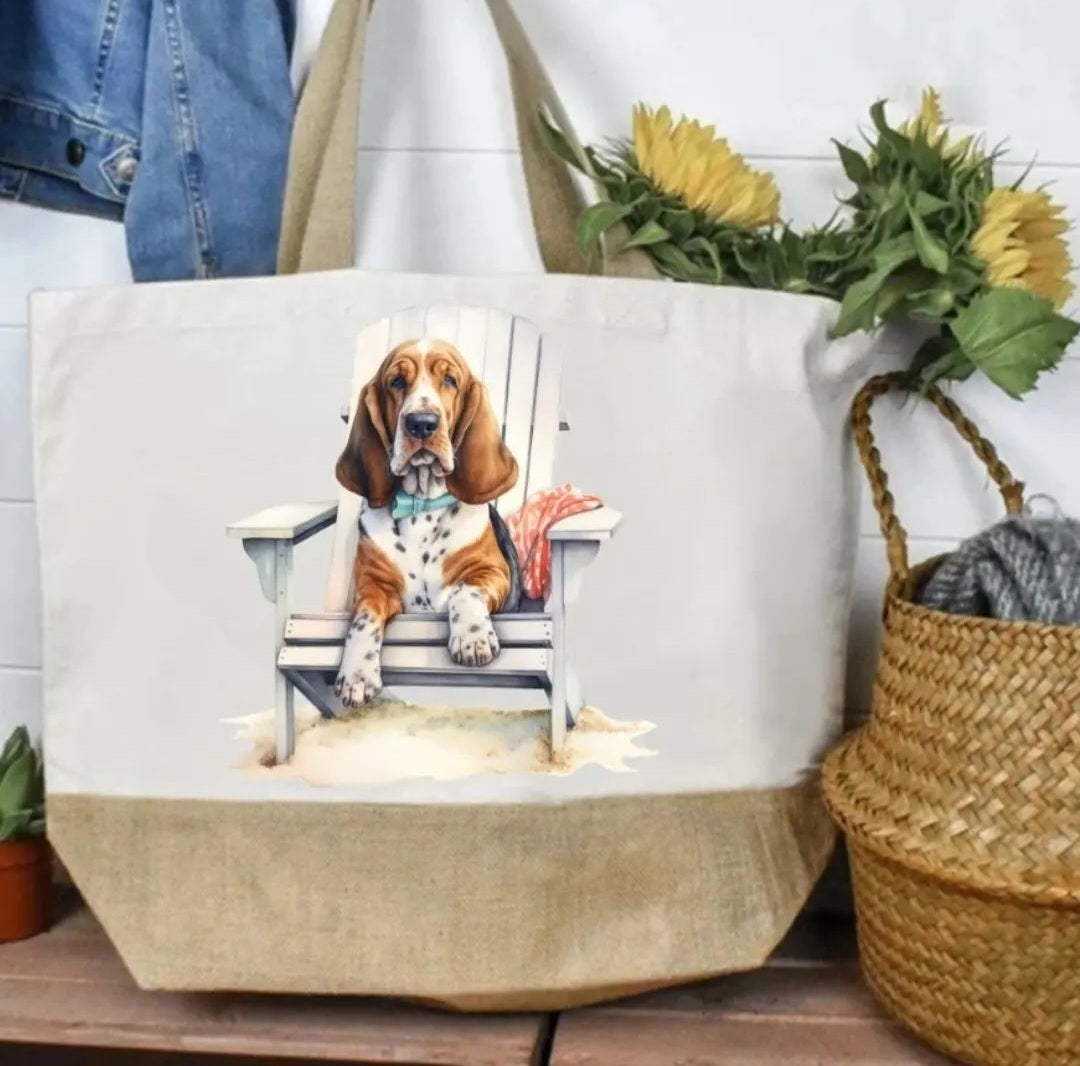 Basset Hound Beach Chair Premium Tote