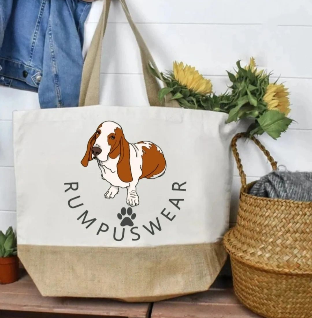 Rumpuswear Logo Basset Hound Premium Tote