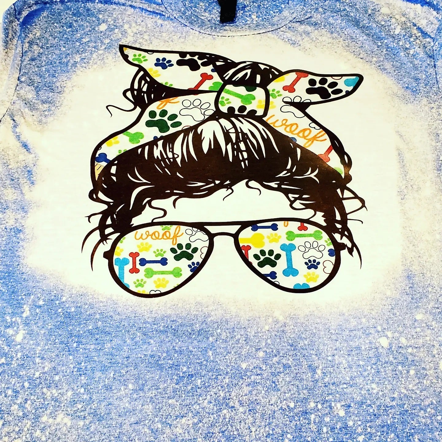 Dog mom sunglasses messy bun T Shirt