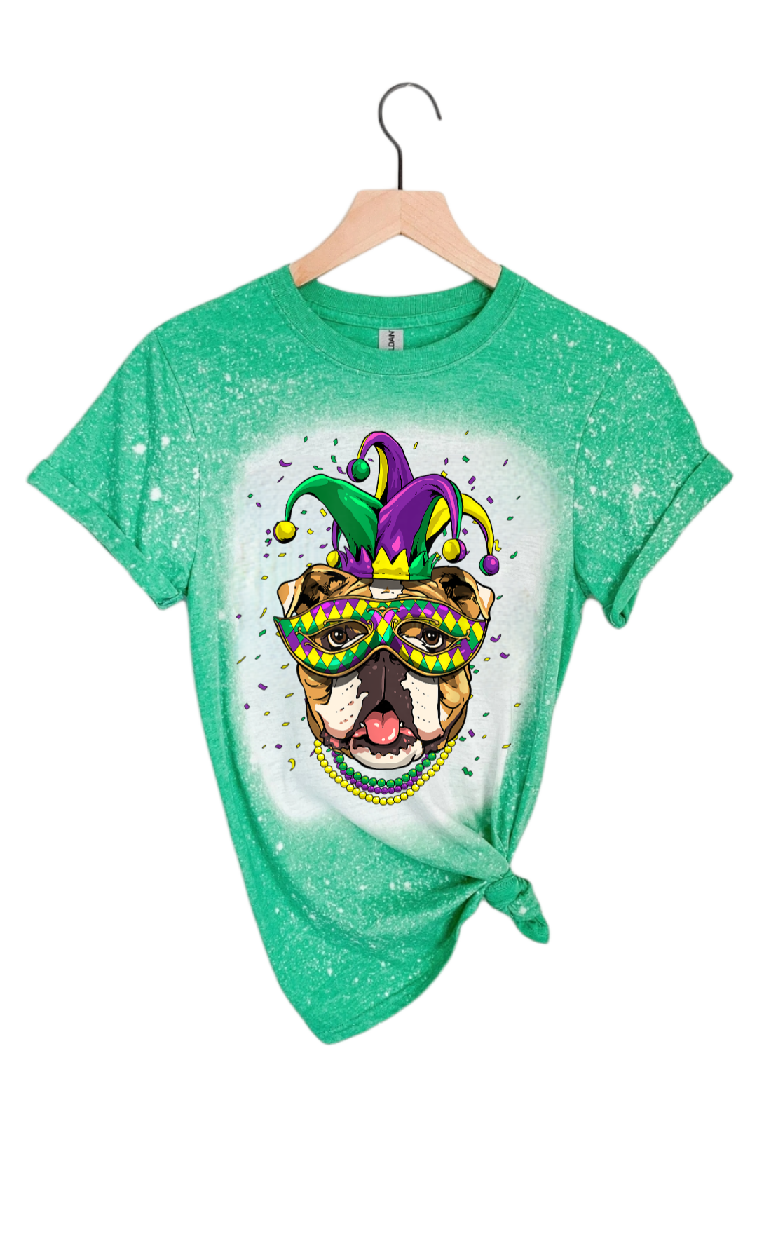 English Bulldog Mardi Gras T Shirt