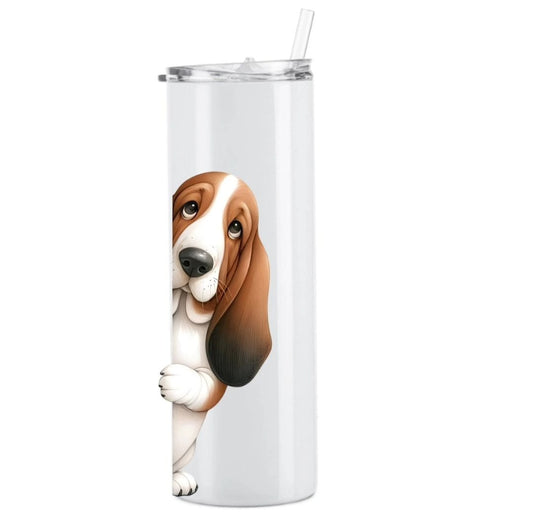 Peeking Basset Hound Insulated Tumbler