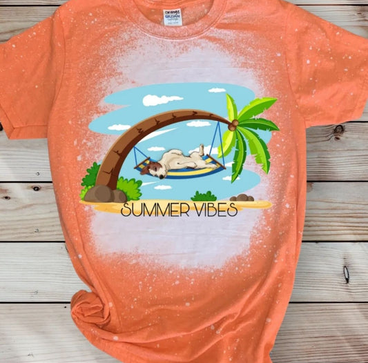 Basset Hound Summer Vibes T Shirt Orange